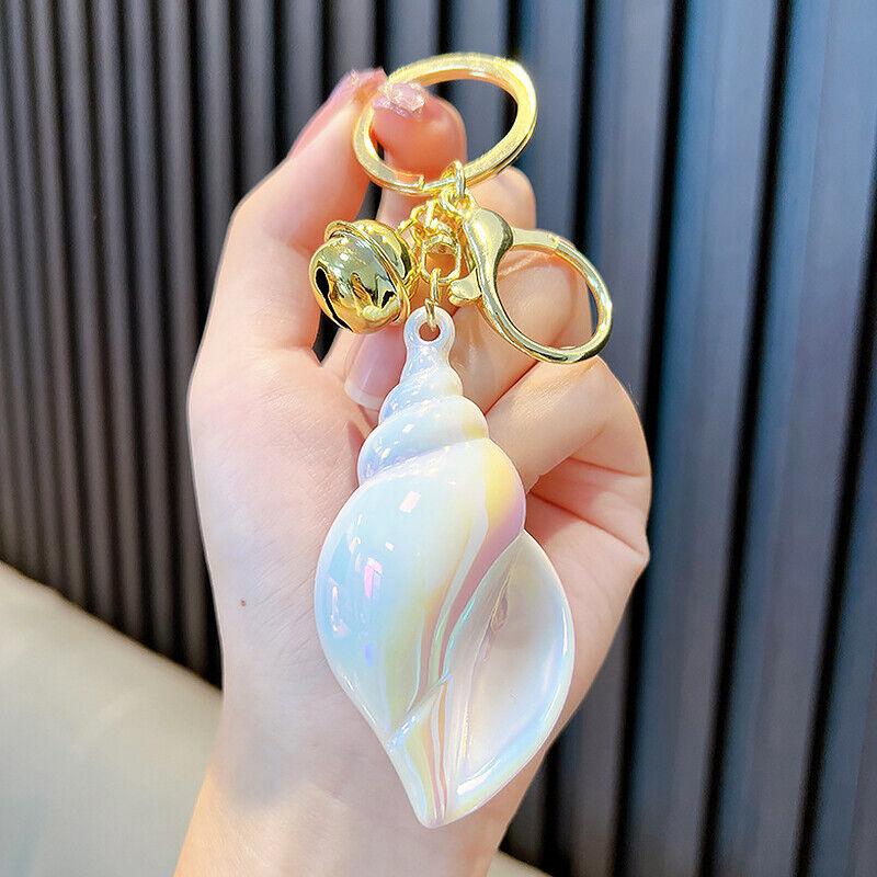 Fargerik akryl Shell Conch Creative skoleveske ryggsekk anheng tegneserie bil for kvinner