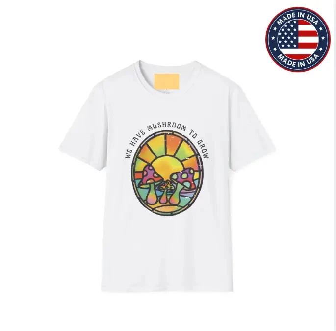 Retro Psychedelic Mushroom Art | Unisex Crewneck Graphic T- Shirt 4XL