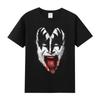 2024 New Kiss Rock Metal Band T-shirt with Printed Cotton Round Neck Short Sleeve T-shirt Hip Hop Men's Street Top T-shirt