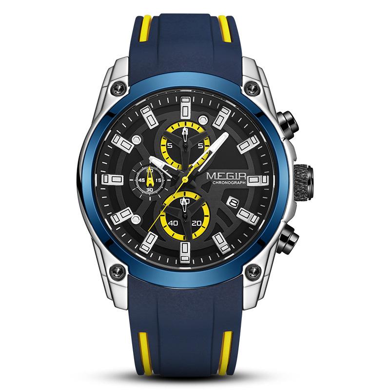 Men S Watch, Multifunctional Timing Sports Silicone Men S Quartz Sports Watch 2144