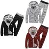 Trendy Men's Casual Thickened Fleece Hoodie Set With Stylish Hood And Zipper Closure