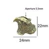 Premium Vintage Brass 3D Eagle Head Paracord Bead EDC Keychain Knife Pendant Decor for  Backpack Accessories