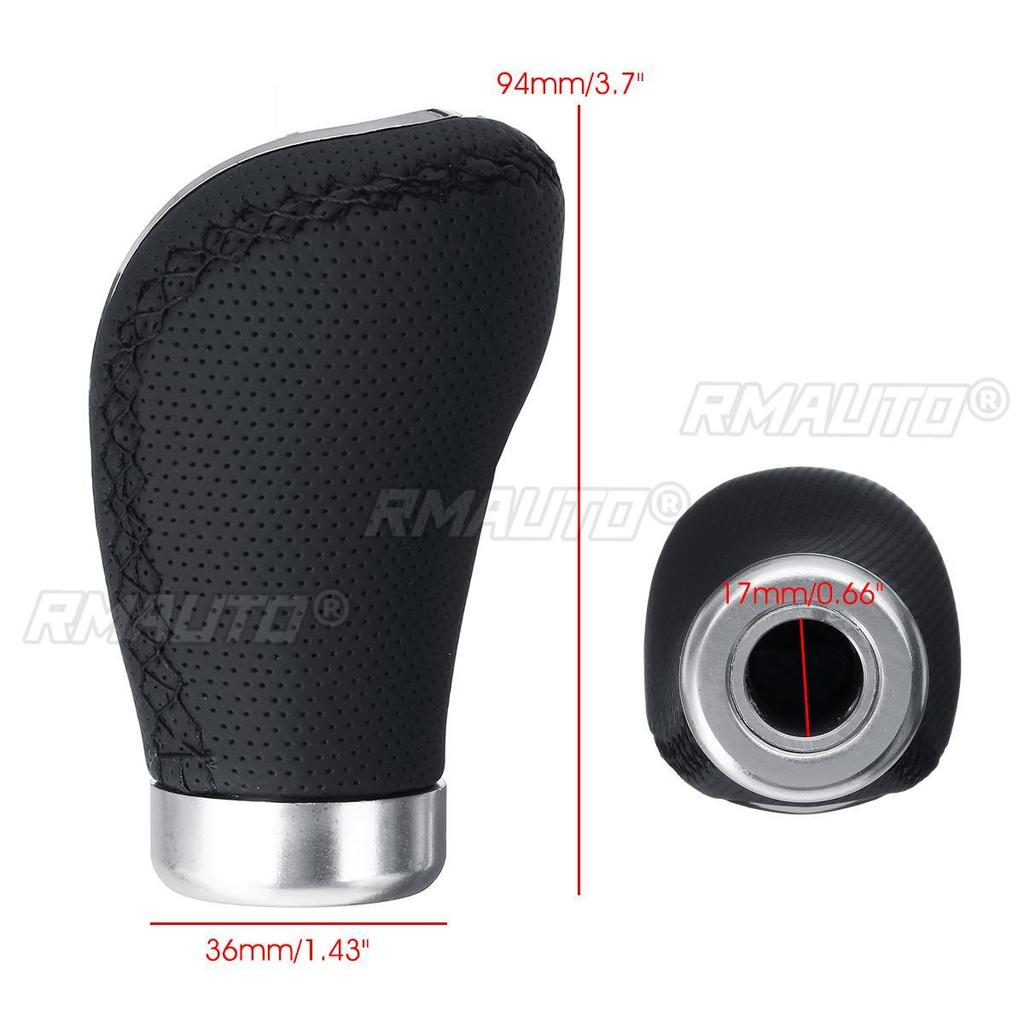 Universal Car PU Leather Gear Shift Knob Manual Transmission with Gear Knob Cap Cover 5/6 Speed Shifter Lever