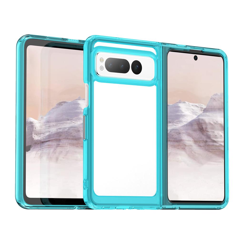 Colorfull Transparent Protective Colorful  TPU Case for Google Pixel Fold Protective Shockproof Full Touch  Protection Cover