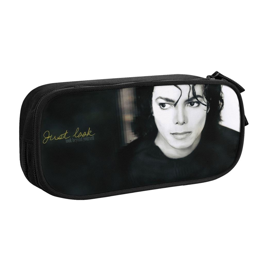 Michael Jackson Pencil Case Creative MJJ Pop Music Singer Pen Holder Pencil Bags Kids Big Students School Gift Pencilcases