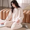 Pajamas Women'S Winter Thickened Fleece Coral Fleece Autumn And Winter Warm Flannel Women'S Winter Large Size Loungewear Set