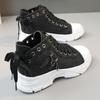 New Canvas High-top Women's Shoes 2025 Spring and Summer Breathable Thick Bottom Heightening Casual Shoes Martin Boots Sneakers