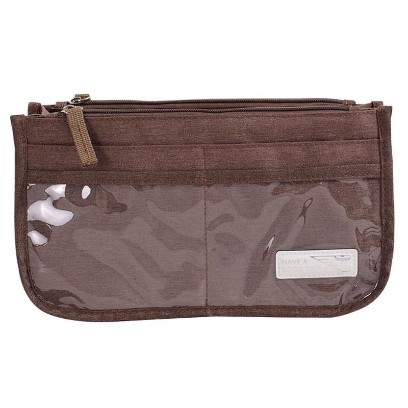 Handheld Makeup Bag Polyester Travel Wash Bag Pouch with Multiple Compartments