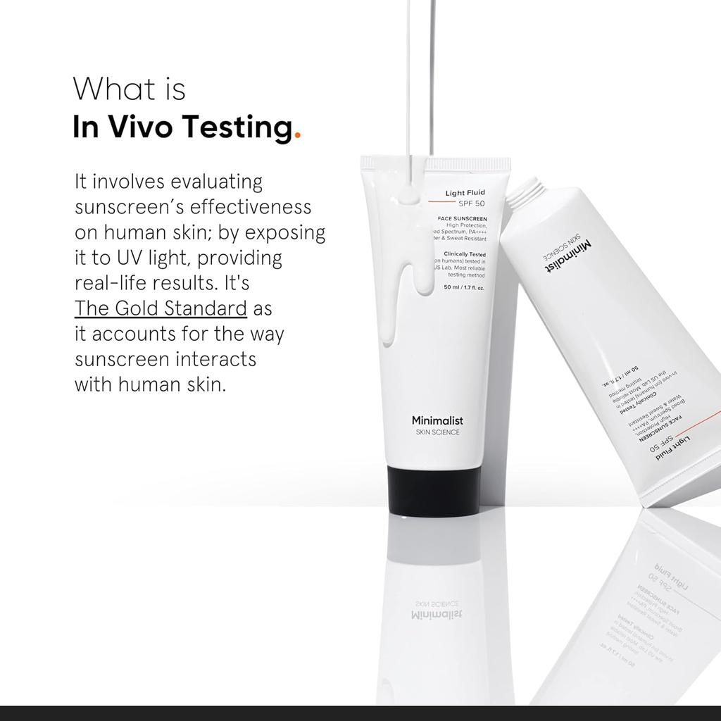 Minimalist Light Fluid Sunscreen SPF 50 PA++++ for Oily Skin, Broad Spectrum, Lightweight, Water & Sweat Resistant 50ml