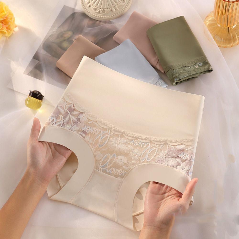 

Хлопок промежность кружева Ice Silk Высокая талия корейское нижнее белье вышитые женские кружевные трусики милые трусики