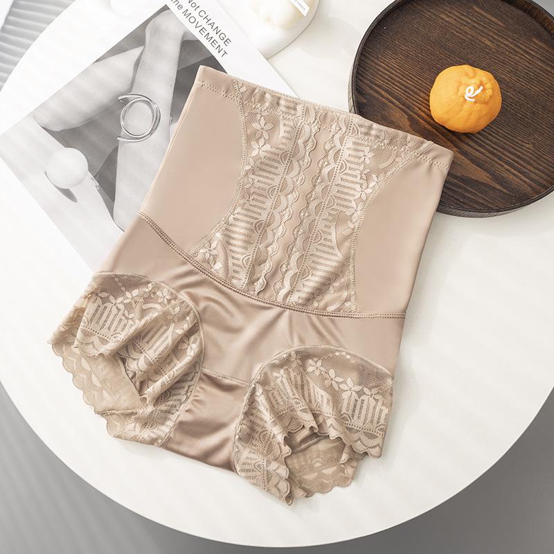 

Plus Size Lace Seamless High Waist Tummy Control Shapewear for Women M [for 80-100 kg] шампанского/золотой