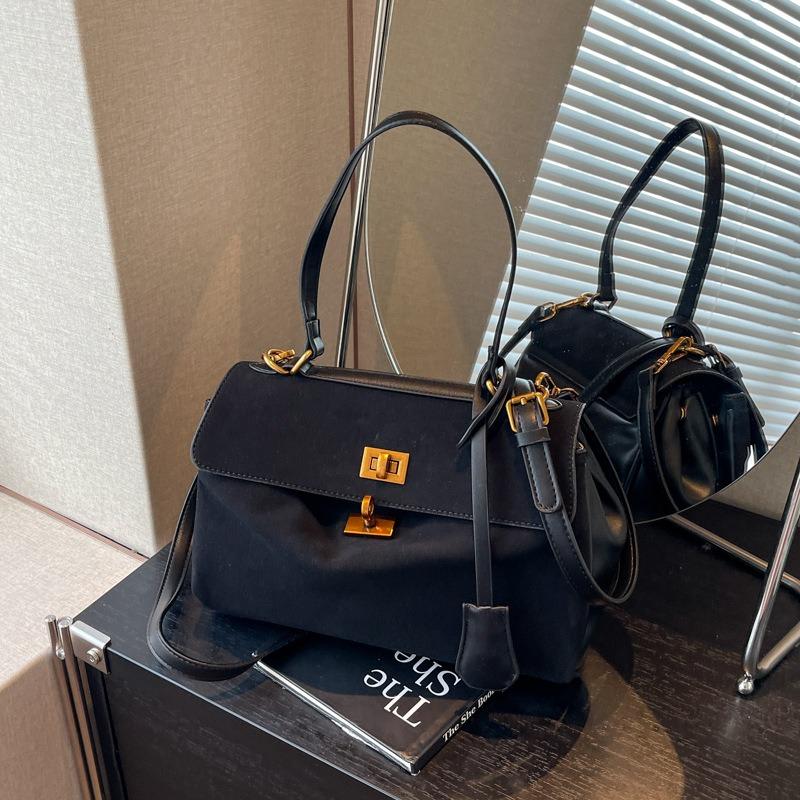 Geantă de navetă de lucru retro high-end pentru femei, nouă modă, geantă tote de umăr de mare capacitate în culori contrastante