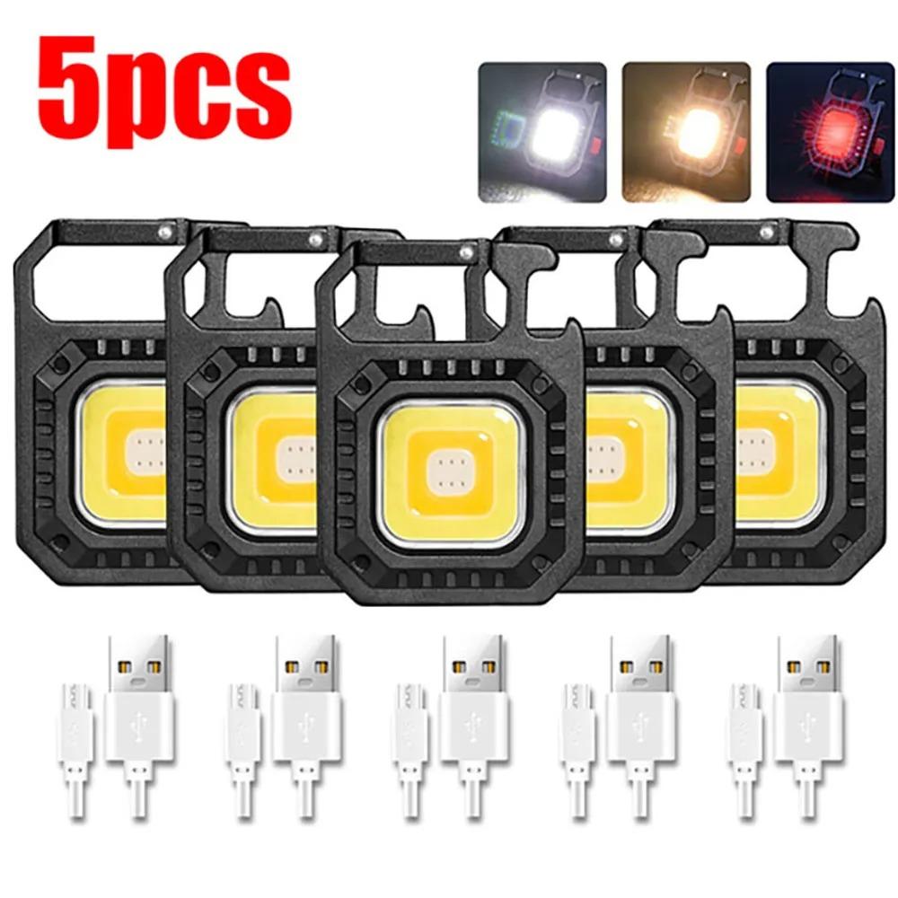 AmmToo Mini LED Magnetic Flashlight COB 800 Lumens USB Rechargeable 7 Modes Outdoor Camping Pocket Work Light Spotlights