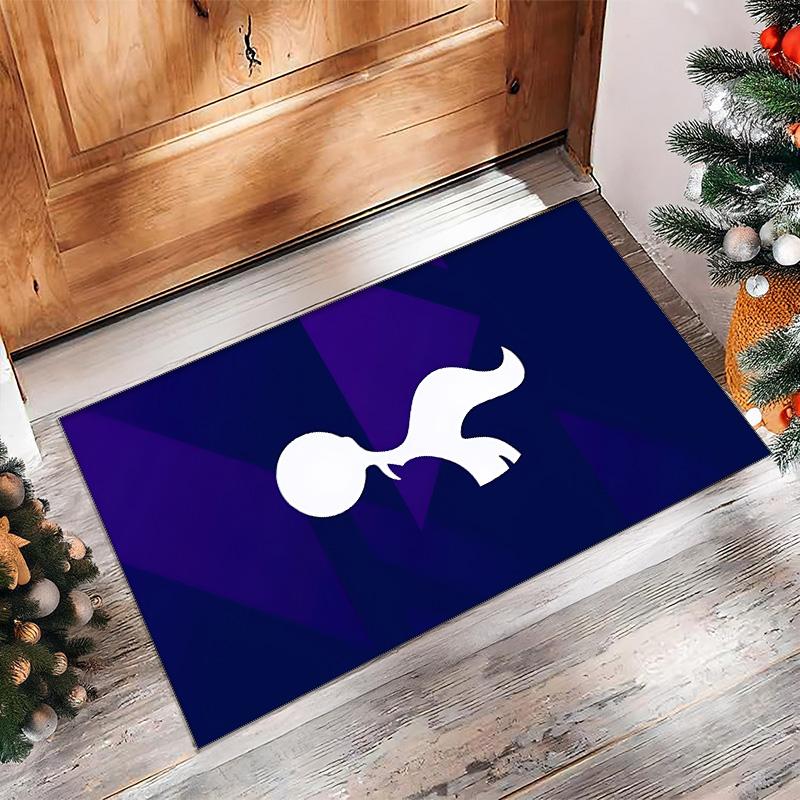 Tottenham Hotspur Theme Rug Soft Crystal Velvet Area Rug Non-Slip Floor Carpet for Living Room Bedroom Nursery