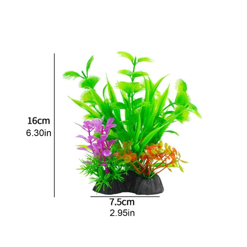 5PCS Life Like Plant Fishtanks Decoration Artificial Water Plant with Base for Office Commercial Use Aquariums Landscape