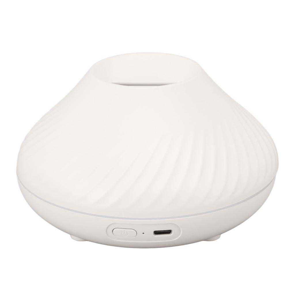 Flame Air Diffuser 130ml Waterless Auto Off Protection 7 Colors Ultrasound USB Aromatherapy Diffuser for Desk White