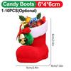 10-1pcs Christmas Candy Bags Red Boots Creative Sugar Bags Santa Gift Bag For Xmas Cookies Gifts Packing Supply Happy New Year