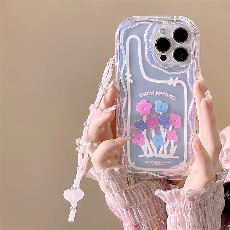 Zhitai Cream Pattern Clear Case for iPhone 12/14/15/16 Pro Max XS/XR