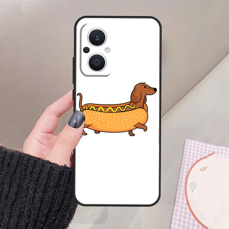 Cartoon Dachshund Sausage Dog Funda For OPPO Reno 12 14 13 11 10 Pro 11F 12F 13F 14F 7 8 Lite OPPO Find X6 X5 X8 X9 Pro Case