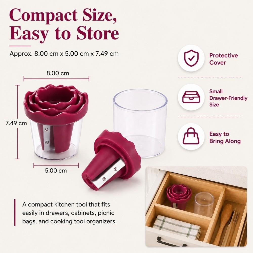 Upgraded Design Rose Flower Carving Tool Manual Operation Fruit Slicer  Vegetable Garnish