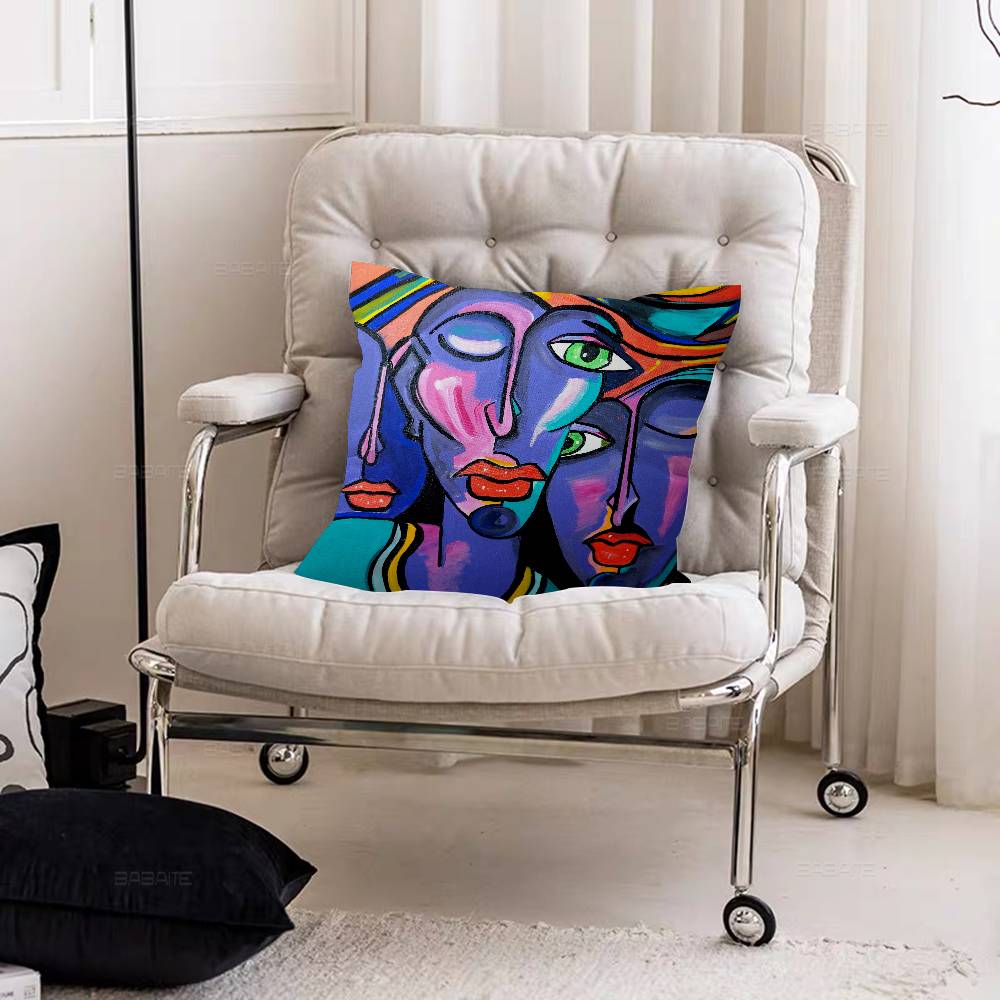 Picasso Abstract Art Cushion Cover Car Throw Pillow Case For Sofa Car Christmas Gift 40x40cm 45x45cm