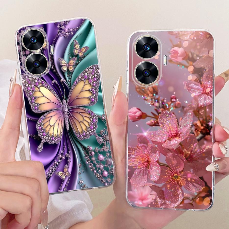 For Realme C55 Case RMX3710 New Luxury Painted Cover Clear Silicone Case For Realme Narzo N55 C 55 RealmeC55 NarzoN55 Soft Shell