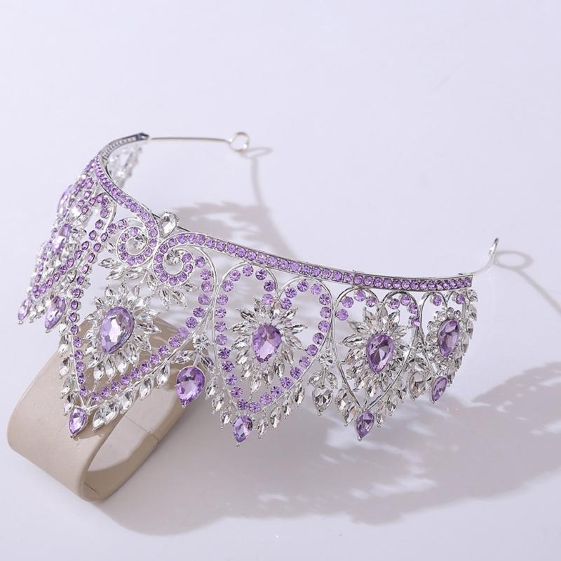 Bandeaux de Fête Élégants Couronnes Serre-tête pour Anniversaire Mariage Diadème de Reine pour Filles Spectacle Scène Costume