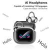 Bluetooth V6.0 Wireless OWS Clip Headphones AI Translator LCD Touch Screen Earphone Mic Noise Reduction Headsets Translation Earbuds for Android iOS  