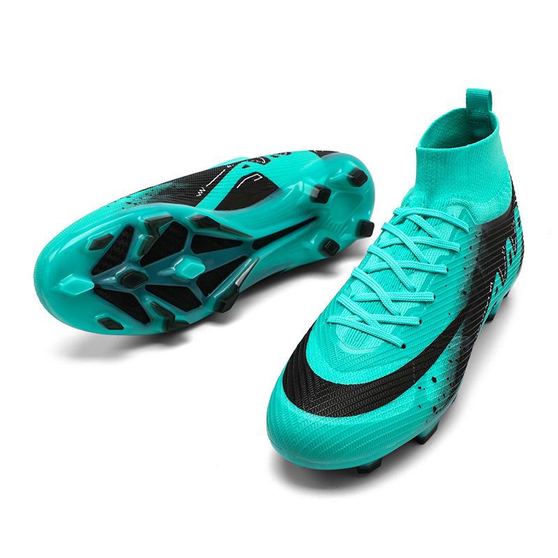 

Seamless fly-woven European Cup football shoes men s high-top youth spikes professional training sports shoes 45