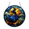 10/15/25CM Halloween Heks Solfanger Hengende Dekorasjon Svart Katt Flaggermus Måne Heks Farget Glass Akryl Vegg Vindu Hengende Skilt Ornament