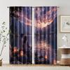 2 Pcs   Filtering Curtains (excluding Rods   Non-movable   Without Batteries) Romantic Couple for Use In Bedrooms and Living Rooms