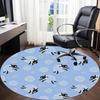 1PC Sheep Yarn Pattern Office Round Area Rug, Mat Suitable For Office, Under Office Chairs Bedroom Living Room Home Decor, Room Deco