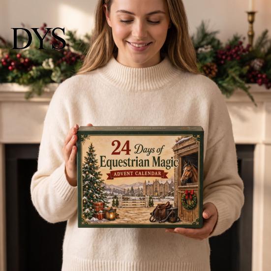 Calendario dell'Avvento Equestre, Set da 24 Pezzi di Ornamenti a Cavallo Acrilici 2D, Scena di Corse in Miniatura Conto alla Rovescia di Natale Decorazione da Scrivania, Regalo per Appassionati