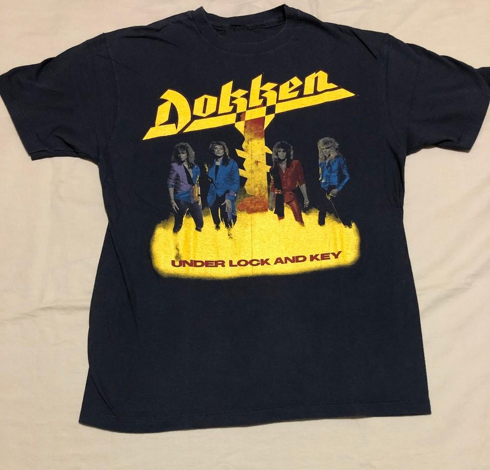 Retro Dokken Concert Black Heavy Cotton All Size Tee Shirt Unisex T-Shirt