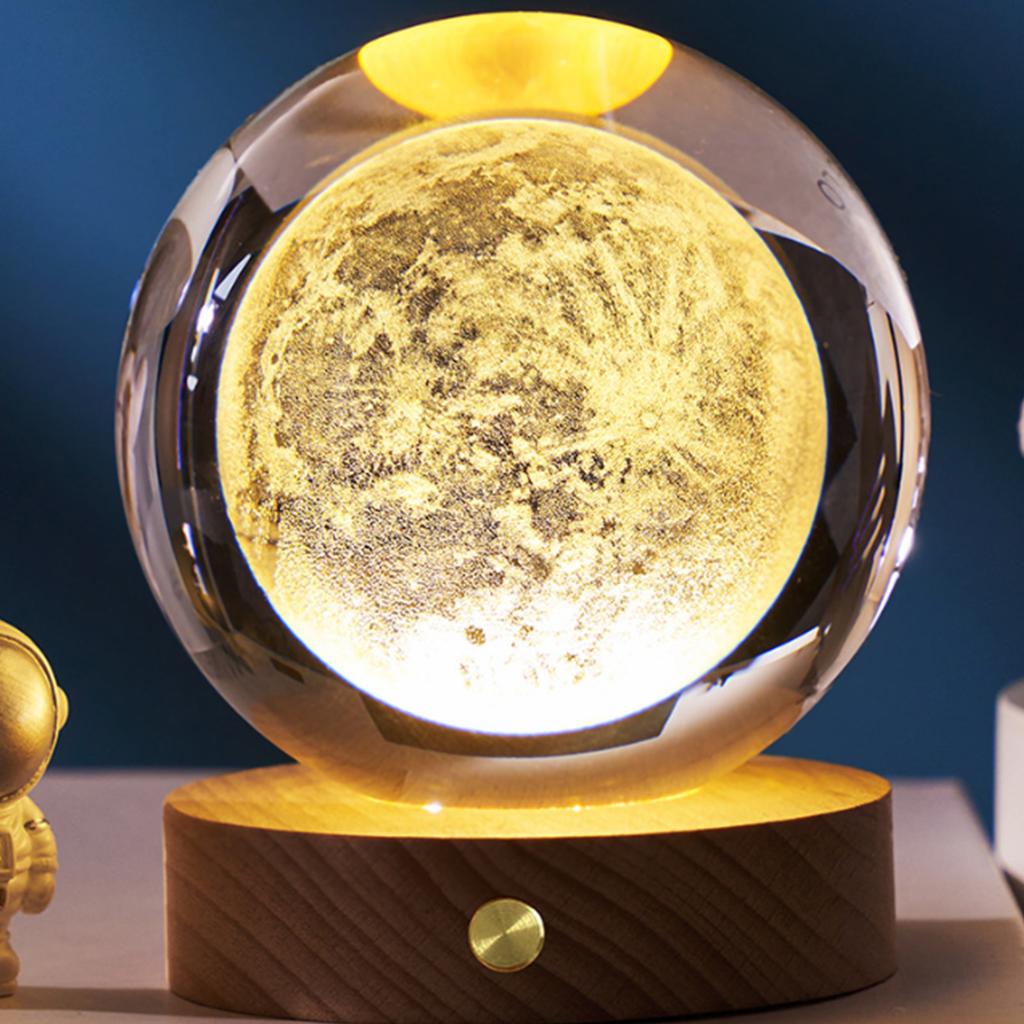 3D Crystal Ball Night Light Rechargeable Battery Soft Light Multifunction Crystal Ball Lamp with