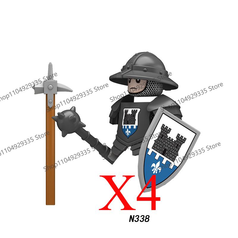 Medieval Knight Figures Building Blocks Elf Guard Dwarf Warrior Wild Boar Sheep Mount Fantasy Movie Character Soldier Bricks Toy