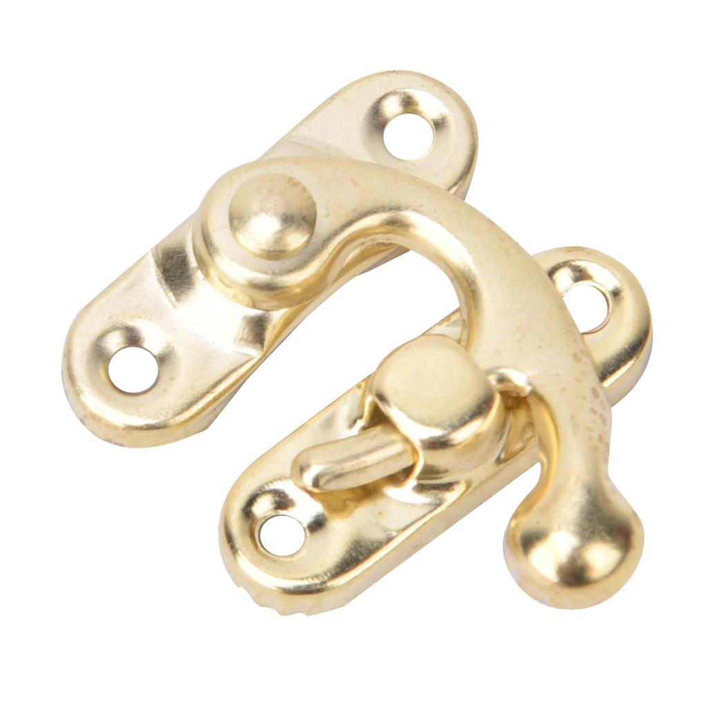 30 Pcs Hasp Hook Retro Style Iron Latch Hook Hasp for Jewelry Gift Boxes 3.2 X 2.8cmYellow Right