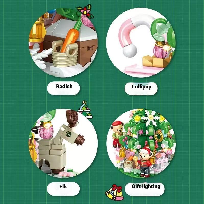 Christmas Tree Music Box Building Blocks Toys Kit, Christmas Toy Model Assembly Ornaments, Children'S Holiday Toy Gift