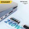 ESSAGER 240W Type-C Male To Female Fast Charging OTG Adapter with Digital Display