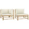 Day and Night - Day and Night Garden Furniture Set 2 Pieces Bamboo and Cream White Cushions
