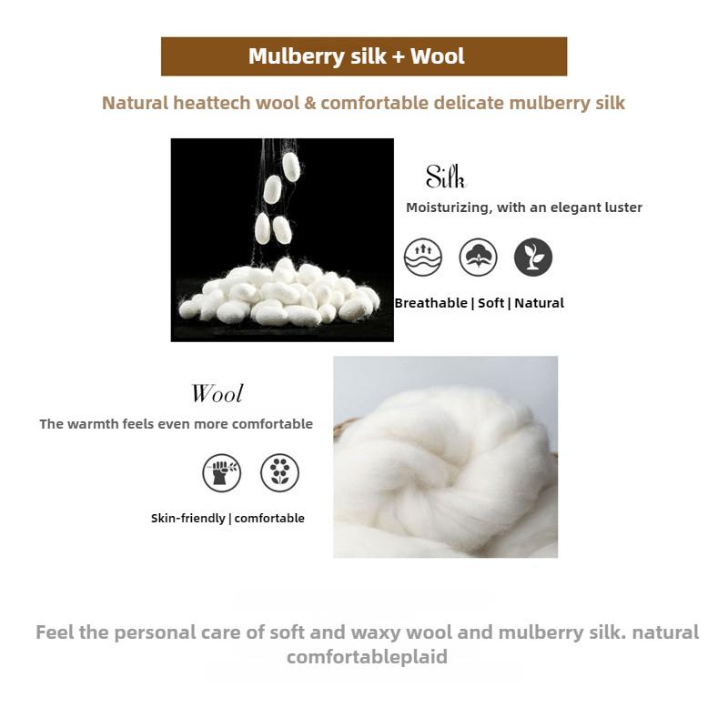 66*66cm Labyrinth Taille Trommel Doppelseitige 30% Maulbeerseide + 70% Wolle Warm Neck Square Schal Halstuch