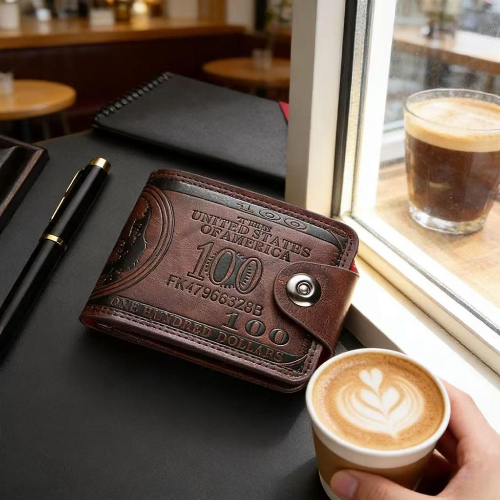Herren PU Leder Dollar Geldbörse mit Magnetverschluss - Kreatives kurzes Münzfach
