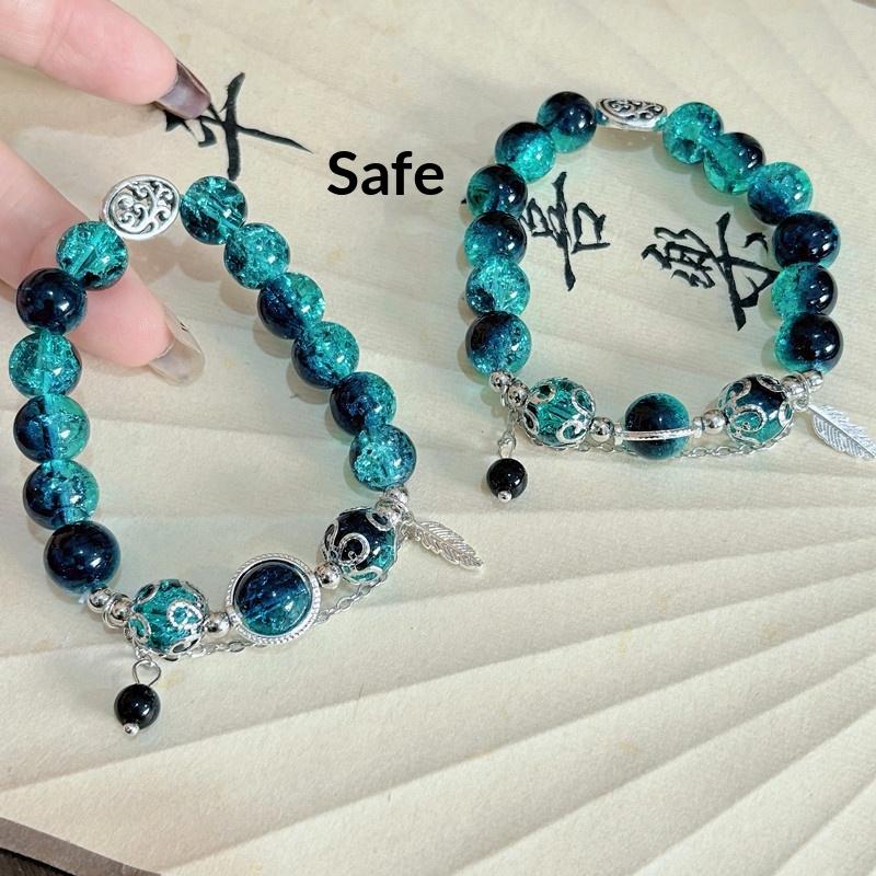 Chinese Style Beads Bracelet For Women Girls Sweet Butterfly Feather Tassel Charm Bracelet Party Wedding Jewelry