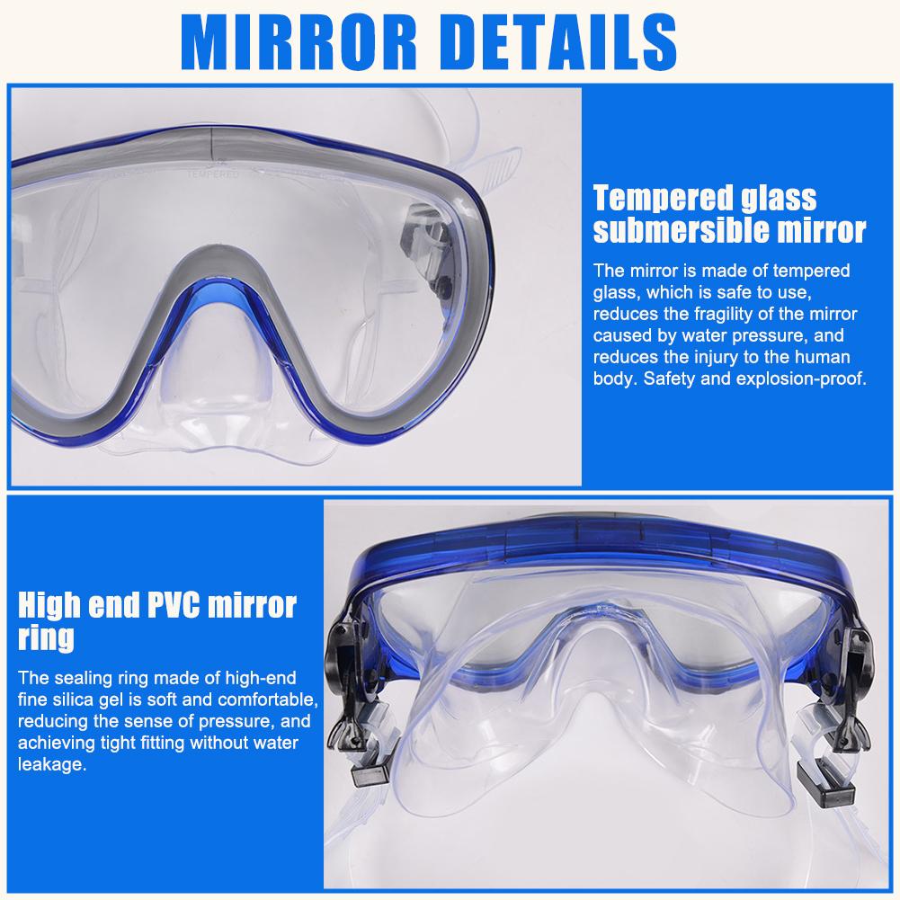 Professional Diving Mask Snorkels Set Waterproof Goggles Glasses Easy Breath Tube Set Diving Equipment
