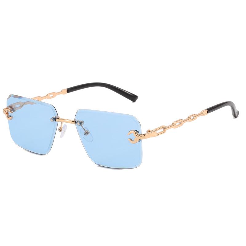 Square Shape Women'S Sunglasses Fashion Rimless Cut Edge Men'S Sun Glasses European American Style Female Sunglass