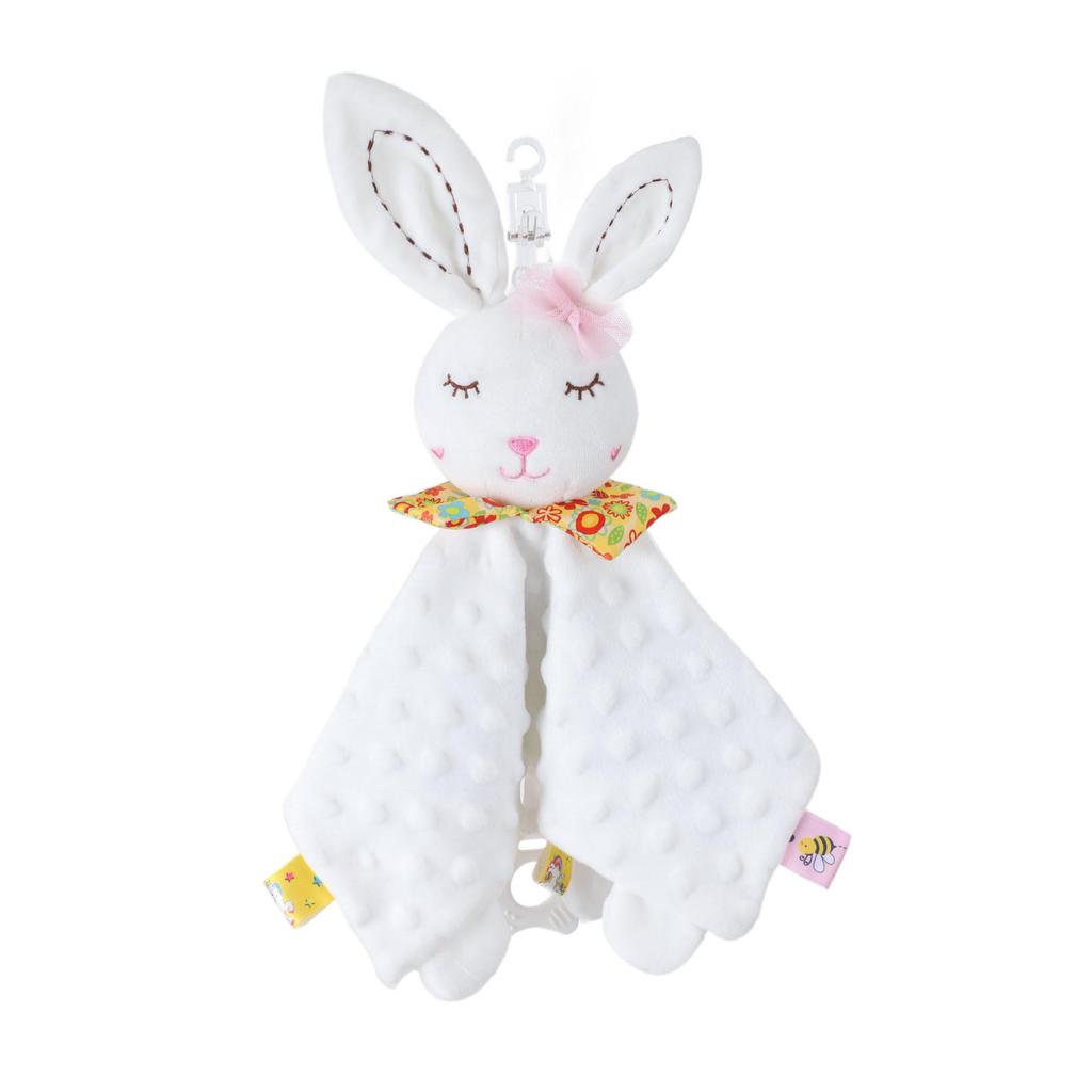 bbsky Cute Cartoon Animal Baby Soothing Towel with Plush Toy 