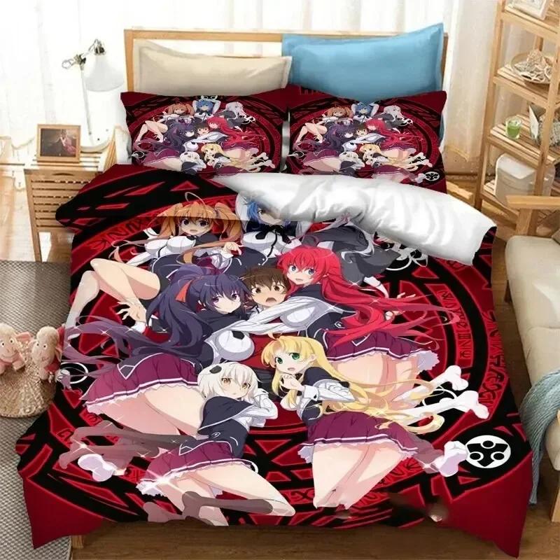 

Anime High School DxD Bedding Set Duvet Cover Sheet Printed Bed Set Pillowcase Bed Full Queen King Size Comforter Bedroom 135x200cm