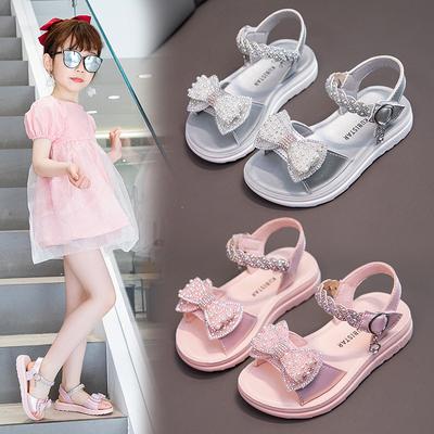 Neue Mode Sommer Koreanische Version Prinzessin Kleines Mädchen Weiche Sohle Zehenfrei Sandalen