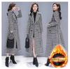 Compound, New Plaid Thickened Coat Women's Long Slim Temperament Fashion Thousand Bird Plaid Woolen Coat Tide