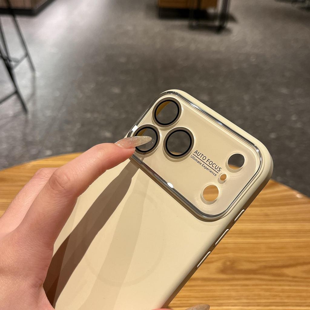 iPhone 17 Pro Skin-Feel Magnetic Crystal Phone Case: Full Coverage, Drop-Proof Protection for 13/14/15/16 Pro.